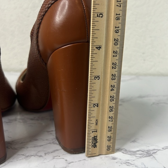 ANDREA PREMIUM Pump Block Brown Heels Women Size 7 - Picture 5 of 16